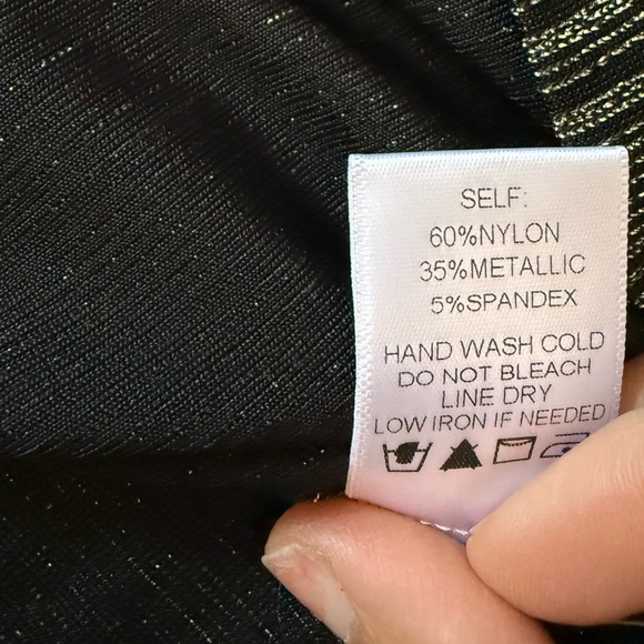 ✨ Abbeline Black Metallic Ribbed Mini Dress – Size Small in excellent condition - Picture 7 of 8